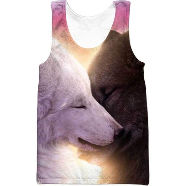 Wolf Heart Love 3D All Over Print T-shirt Zip Hoodie Sweater Tank - All Over Apparel - Tank Top / S - www.secrettees.com
