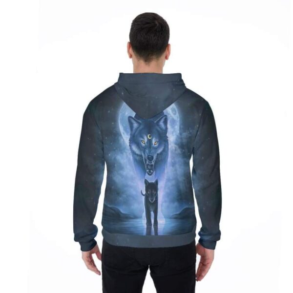 Wolf Hello Darkness My old Friend All-Over Print Unisex Pullover Hoodie - www.secrettees.com