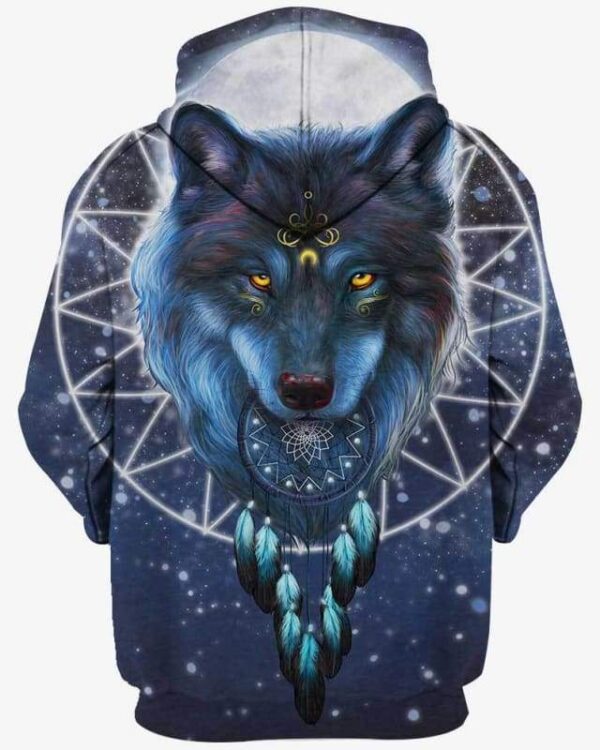 Wolf & Moon Dreamcatcher - All Over Apparel - www.secrettees.com