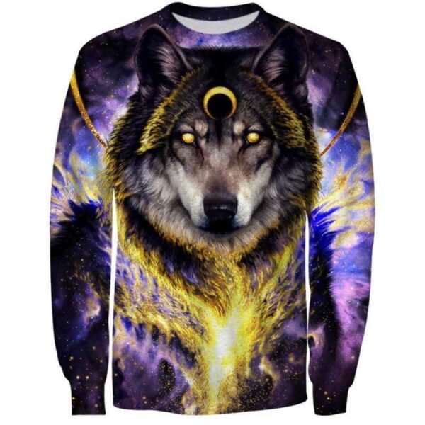 Wolf Night lord Fire Galaxy - All Over Apparel - Sweatshirt / S - www.secrettees.com