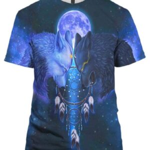 Wolf Sun and Moon - All Over Apparel - T-Shirt / S - www.secrettees.com