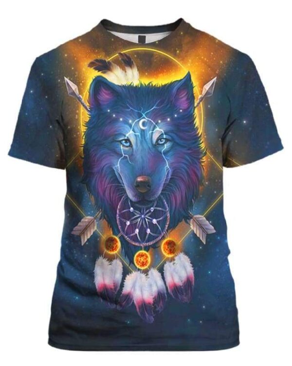Wolf Warrior Dream Catcher - All Over Apparel - T-Shirt / S - www.secrettees.com