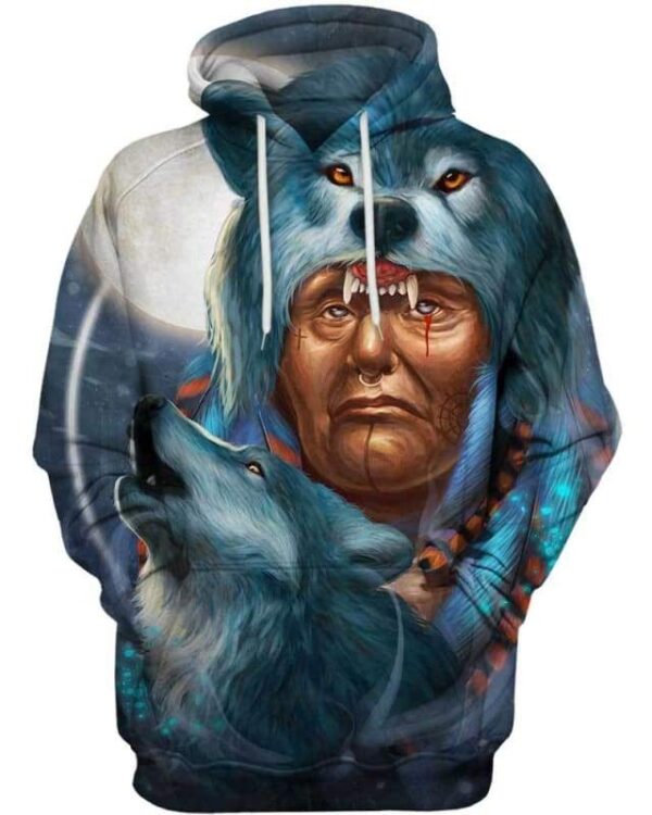 Wolf Warrior - All Over Apparel - Hoodie / S - www.secrettees.com