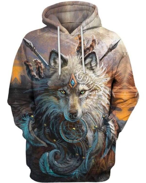 Wolf Warrior - All Over Apparel - Hoodie / S - www.secrettees.com