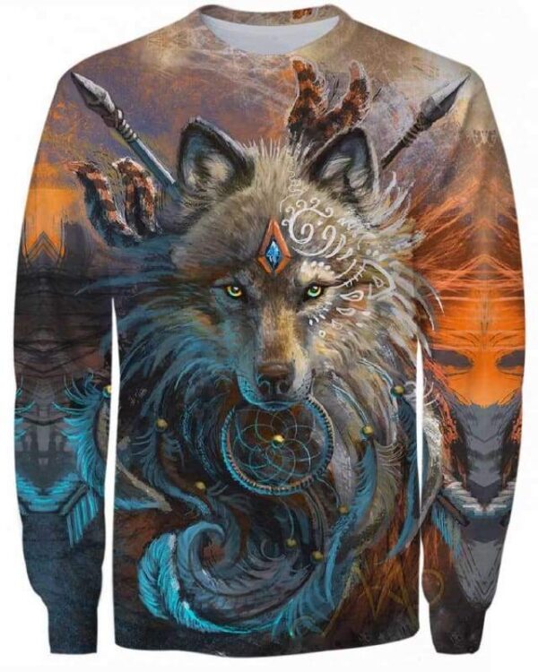 Wolf Warrior - All Over Apparel - Sweatshirt / S - www.secrettees.com