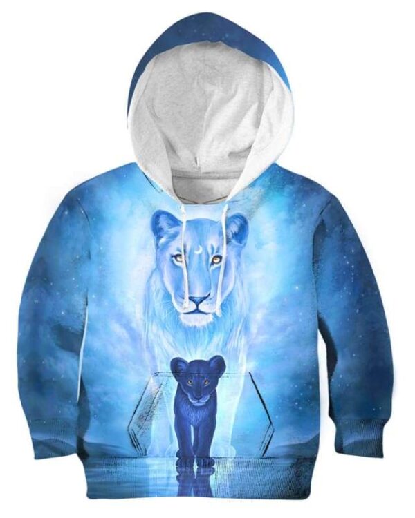 Wolves Blue - All Over Apparel - Kid Hoodie / S - www.secrettees.com