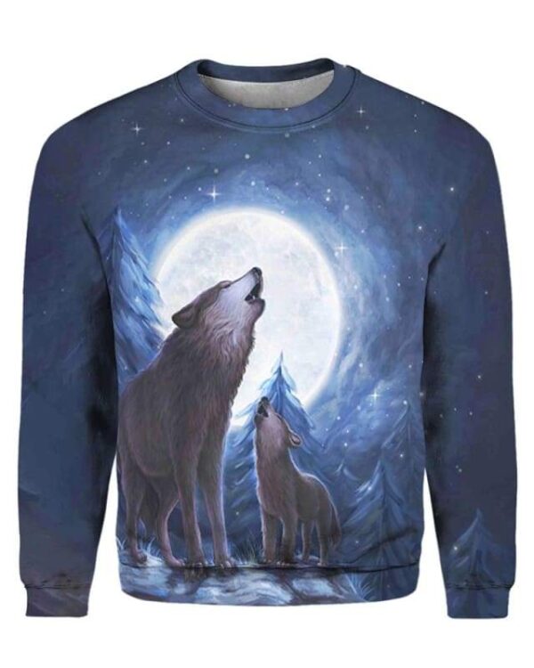 Wolves Moon Night - All Over Apparel - Sweatshirt / S - www.secrettees.com