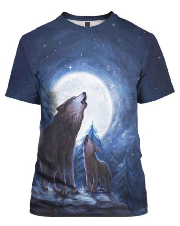 Wolves Moon Night - All Over Apparel - T-Shirt / S - www.secrettees.com
