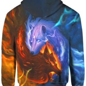 Wolves Sun and Moon Galaxy - All Over Apparel - www.secrettees.com