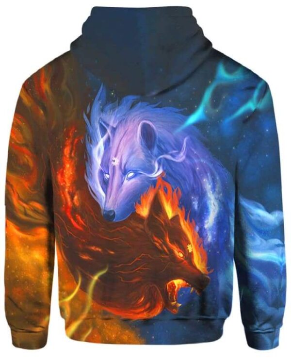 Wolves Sun and Moon Galaxy - All Over Apparel - www.secrettees.com