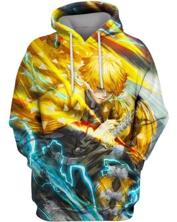 Yellow Thunder - All Over Apparel - Hoodie / S - www.secrettees.com