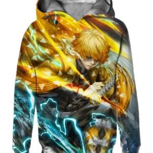 Yellow Thunder - All Over Apparel - Kid Hoodie / S - www.secrettees.com