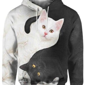 Yin Yang Cats - All Over Apparel - Hoodie / S - www.secrettees.com