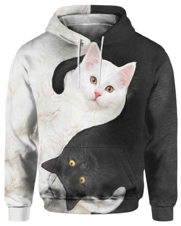Yin Yang Cats - All Over Apparel - Hoodie / S - www.secrettees.com