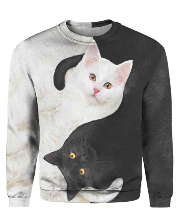 Yin Yang Cats - All Over Apparel - Sweatshirt / S - www.secrettees.com