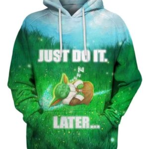 Yoda - Just Do It Later - All Over Apparel - Hoodie / S - www.secrettees.com